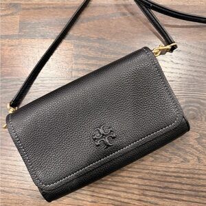 Tory Burch Black Pebbled Leather Crossbody